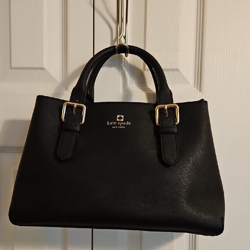 Kate Spade Cove Street Provence Black Satchel with Gold Accents